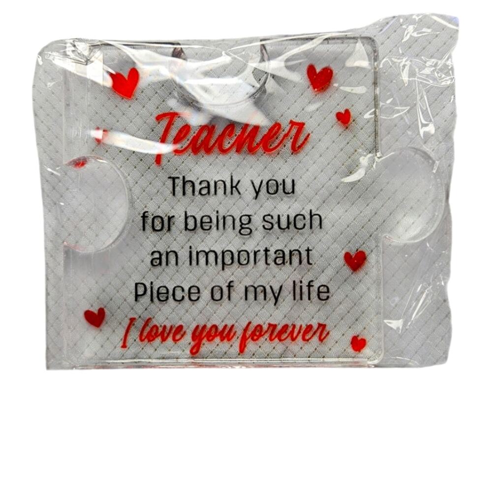 NWT- Heartfelt Teacher Puzzle Piece Decor - Never Opened Or Used.